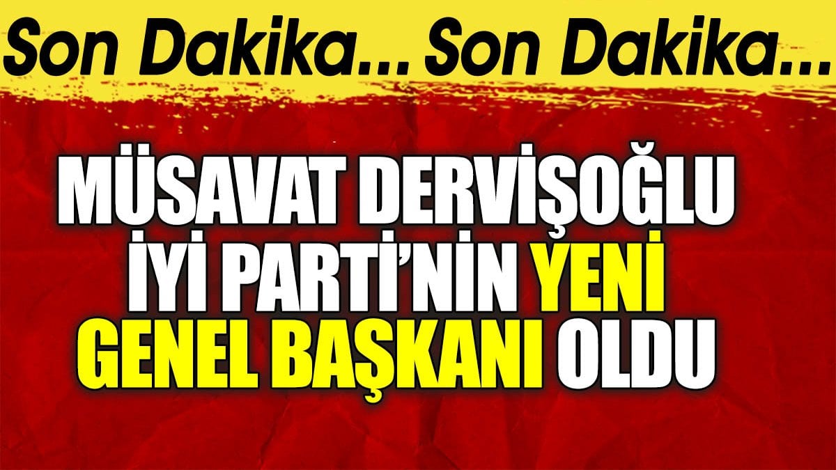 Son dakika… İYİ Parti’nin yeni Genel Başkanı Müsavat Dervişoğlu oldu
